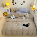 GobekUsa Cartoon Towel Embroidery Bedding Set in Soft Washed Cotton for Kids