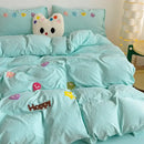 GobekUsa Cartoon Towel Embroidery Bedding Set in Soft Washed Cotton for Kids