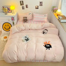 GobekUsa Cartoon Towel Embroidery Bedding Set in Soft Washed Cotton for Kids