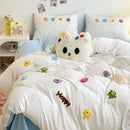 GobekUsa Cartoon Towel Embroidery Bedding Set in Soft Washed Cotton for Kids