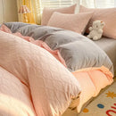 GobekUsa Fresh Bubble Yarn Fabric Bedding Set - Soft, Breathable Duvet Cover with Sheet