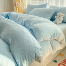 GobekUsa Fresh Bubble Yarn Fabric Bedding Set - Soft, Breathable Duvet Cover with Sheet