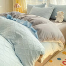 GobekUsa Fresh Bubble Yarn Fabric Bedding Set - Soft, Breathable Duvet Cover with Sheet