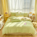 GobekUsa Fresh Bubble Yarn Fabric Bedding Set - Soft, Breathable Duvet Cover with Sheet