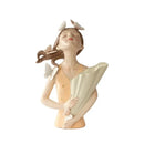 GobekUsa 30cm Pink Butterfly Girl Vase Statue Modern Home Decor Resin Figurines