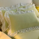 GobekUsa Double-Layer Lace Bubble Cotton Bedding Set - Soft Skin-Friendly Bed Linens