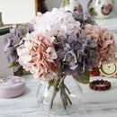 Pastel hydrangea branch silk flower bouquet dining room decor by Decorbites