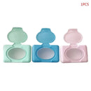 Pastel mint blue and pink baby wet wipes dispenser set bathroom holder by Decorbites