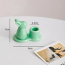 Pastel multi color bunny rabbit ceramic candle holder dining room by Decorbites