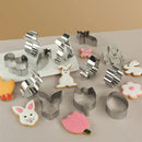 Pastel painted stainless steel easter cookie cutter set kitchen baking by Decorbites