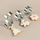 Pastel painted stainless steel easter cookie cutter set kitchen baking by Decorbites