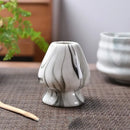 Pastel pink and yellow ceramic matcha whisk stand kitchen set by Decorbites