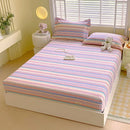GobekUsa Cotton Striped Fitted Bed Sheet for Queen Double Mattress Cover