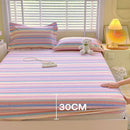 GobekUsa Cotton Striped Fitted Bed Sheet for Queen Double Mattress Cover
