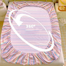 GobekUsa Cotton Striped Fitted Bed Sheet for Queen Double Mattress Cover