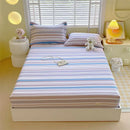 GobekUsa Cotton Striped Fitted Bed Sheet for Queen Double Mattress Cover