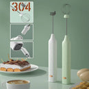 Pastel pink & blue electric milk frother kitchen coffee mixer by Decorbites