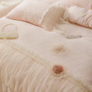 GobekUsa Cozy Velvet Lace Flowers Princess Bedding Set