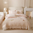GobekUsa Cozy Velvet Lace Flowers Princess Bedding Set