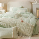GobekUsa Cozy Velvet Lace Flowers Princess Bedding Set