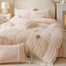 GobekUsa Cozy Velvet Lace Flowers Princess Bedding Set