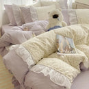 GobekUsa Cotton Small Florals Princess Bedding Set - Queen Size - Duver Cover Bed Sheet Bed Skirt Pillowcases