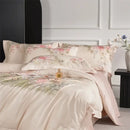 GobekUsa Flowers Pattern 1000TC Egyptian Cotton Luxury Bedding Set & Silk Duvet Cover