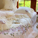 GobekUsa Flowers Lace Ruffles Wedding Bedding Set 1000TC Egyptian Cotton Duvet Cover Set
