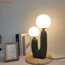 GobekUsa Glass Ball Table Lamp: Green Pink Resin Nordic Creativity Cute Bedroom Decor