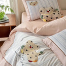 GobekUsa Cotton Embroidered King Queen Bedding Set with High-Quality Duvet Cover Pillowcases