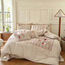 GobekUsa Cotton Embroidered King Queen Bedding Set with High-Quality Duvet Cover Pillowcases