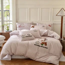 GobekUsa Cotton Embroidered King Queen Bedding Set with High-Quality Duvet Cover Pillowcases