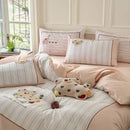 GobekUsa Cotton Embroidered King Queen Bedding Set with High-Quality Duvet Cover Pillowcases