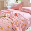 GobekUsa Cartoon Bear Printed Summer Quilt Lightweight Soft Cooling Blanket