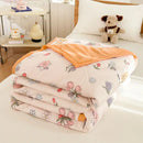 GobekUsa Cartoon Bear Printed Summer Quilt Lightweight Soft Cooling Blanket
