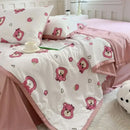 GobekUsa Cartoon Bear Printed Summer Quilt Lightweight Soft Cooling Blanket