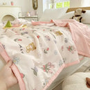GobekUsa Cartoon Bear Printed Summer Quilt Lightweight Soft Cooling Blanket