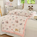 GobekUsa Cartoon Bear Printed Summer Quilt Lightweight Soft Cooling Blanket
