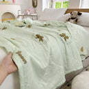 GobekUsa Cartoon Bear Printed Summer Quilt Lightweight Soft Cooling Blanket