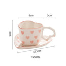 Pastel polka dot 250ml coffee cup and saucer set dining room ceramic by Decorbites