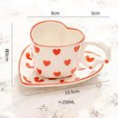 Pastel polka dot 250ml coffee cup and saucer set dining room ceramic by Decorbites