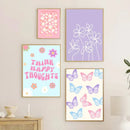 GobekUsa Pastel Purple Abstract Wall Art Print