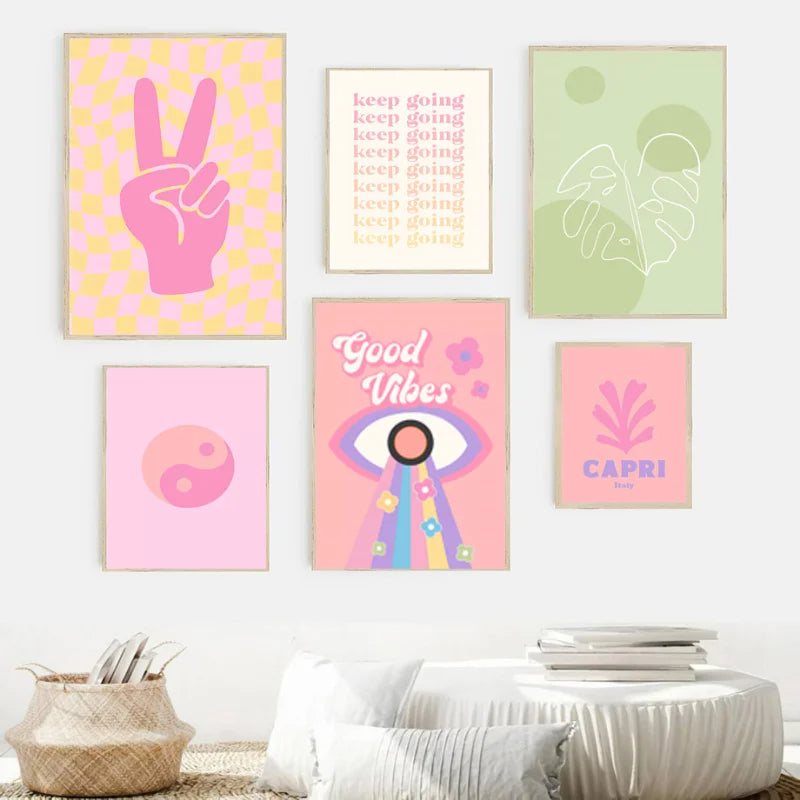 Pastel Purple Smiley Flower Wall Art Decor