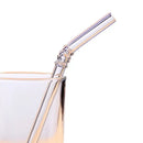 Pastel ridged glass straws set kitchen eco friendly drinking tubes by Decorbites