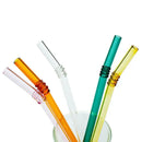Pastel ridged glass straws set kitchen eco friendly drinking tubes by Decorbites