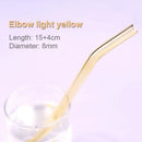 Pastel ridged glass straws set kitchen eco friendly drinking tubes by Decorbites