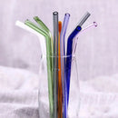 Pastel ridged glass straws set kitchen eco friendly drinking tubes by Decorbites