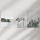 Modern Coastal Wall Art. Ocean Rock, Palms, Tropical Leaf by Wall Art Set
