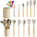 GobekUsa 13-Piece Silicone Kitchen Utensils Set with Storage Box | Heat-Resistant Cooking Tools and Baking Accessories