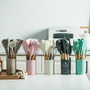 GobekUsa 13-Piece Silicone Kitchen Utensils Set with Storage Box | Heat-Resistant Cooking Tools and Baking Accessories